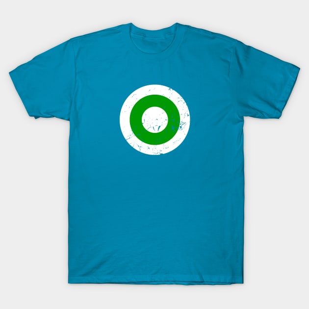 Distressed White and Green Roundel T-Shirt by Alan Hogan